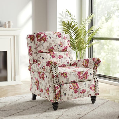 Recliner Chair, Modern Pushback Armchair with Adjustable Backrest & Footrest for Bedroom, Living Room