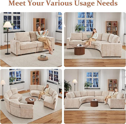ORRD Comfy Loveset Couch, Chenille 2 Seat Sofa with Pillows, Modern Loveseat Sofa with Storage for Apartment, Living Room, Beige