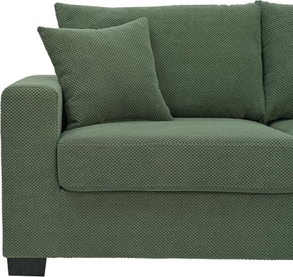 Ball & Cast 69" Loveseat Sofa, Modern Love Seat Couches for Living Room,Upholstered 2 Seater Small Couch with Throw Pillows for Bedroom,Apartment,Office,Easy Assembly,Dark Green