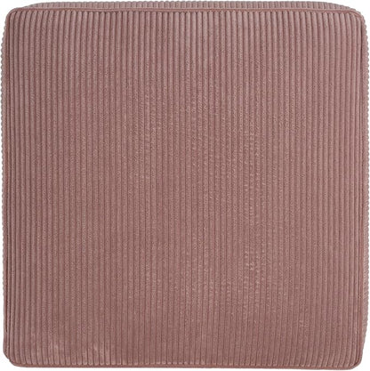 Christopher Knight Home Isa Square Ottoman Footstool, Corduroy Pouf Poufee Footrest Ottoman Large Seat, Modern Side Table for Living Room Bedroom Home Decor, Pink, 30"
