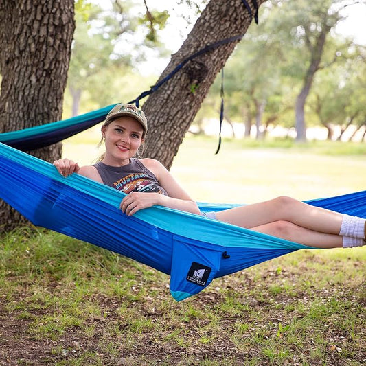 SUNCREAT Hammocks Camping Hammock, Travel Hammock Lightweight Portable, Blue
