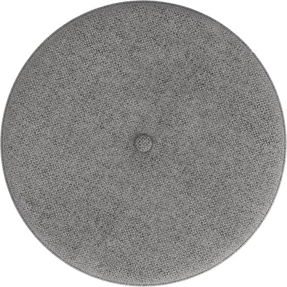 HomePop 18.5" Round Storage Ottoman with Nailheads - Grey Woven