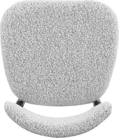Morden Fort Modern Dining Chairs Set of 4, Boucle Upholstered Side Chairs with Open Backs and Black Metal Legs for Dining Room, Kitchen and Apartment, Grey