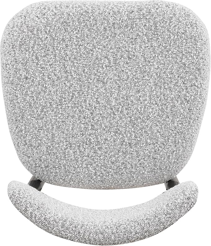 Morden Fort Modern Dining Chairs Set of 2, Boucle Upholstered Kitchen Chairs with Open Backs and Black Metal Legs for Dining Room, Kitchen and Apartment, Grey