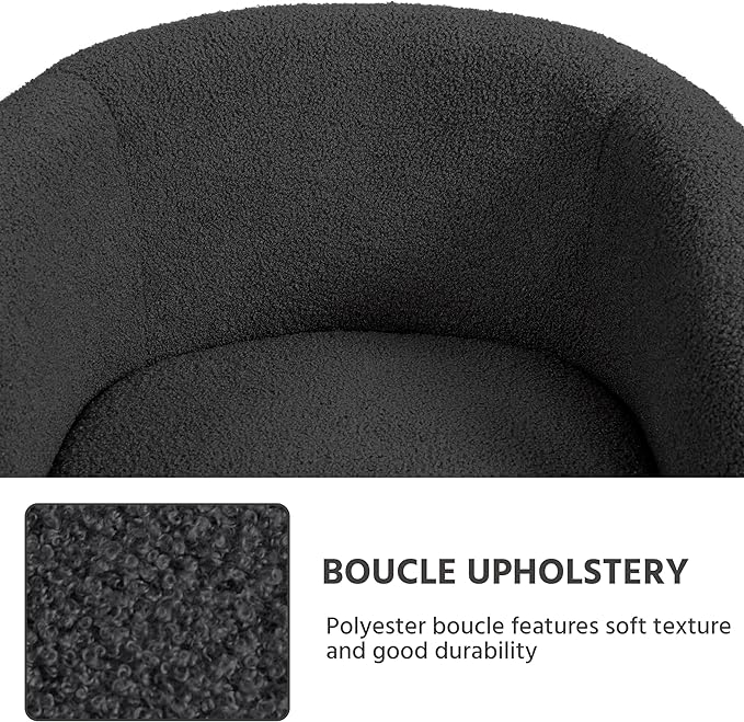 Topeakmart Barrel Chair, Soft Sherpa Accent Chair Side Chair Club Chair Modern Style Deep Seating Barrel Armchair for Living Room Furniture Reading Room Bedroom, Set of 2, Dark Gray
