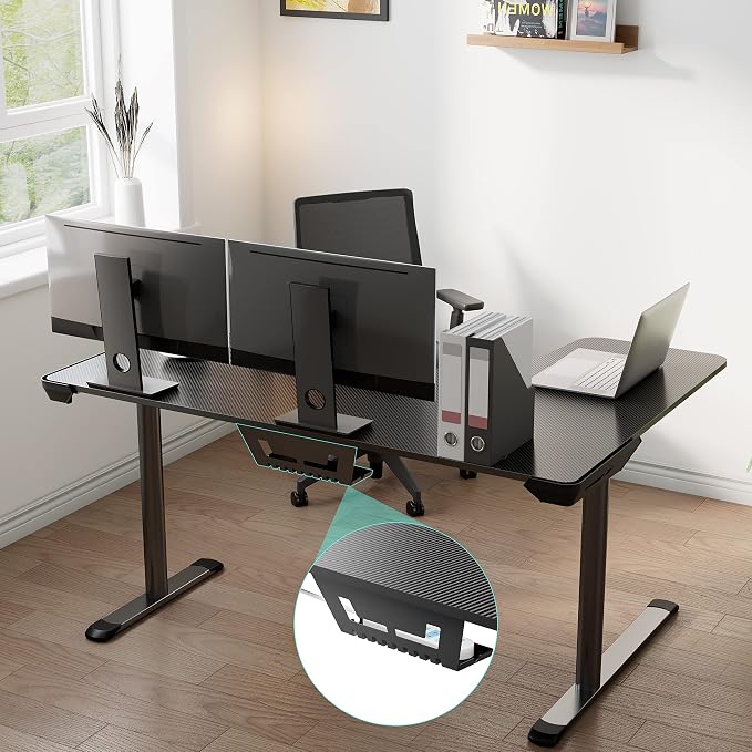 EUREKA ERGONOMIC L Shaped Gaming Desk, 60 Inch L60 Home Office Corner PC Computer Gamer Table Large Writing Workstation Gifts w Mouse Pad Cable Management, Space Saving, Easy to Assemble, Left, Black