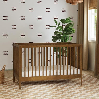 Davinci Birdie 3-in-1 Convertible Crib, GREENGUARD Certified, Walnut | Converts to Toddler Bed & Daybed, 4 Adjustable Mattress Heights - Conversion Kit Sold Separately - Easy to Assemble