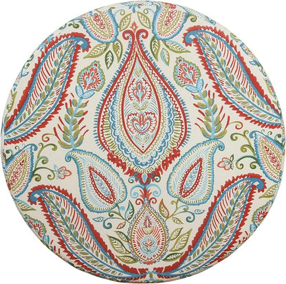 HomePop 24" Large Round Storage Ottoman - Bold Paisley