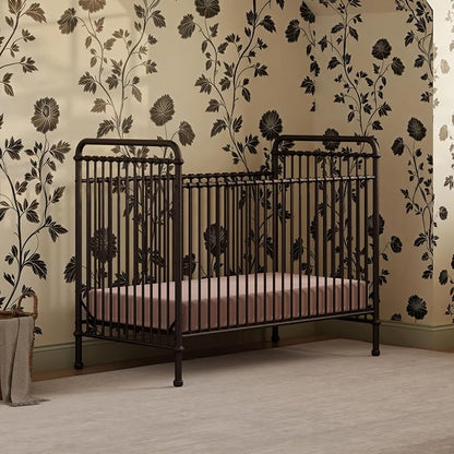 Namesake Abigail 3-in-1 Convertible Metal Crib in Vintage Iron, Greenguard Gold Certified | GREENGUARD Gold Certified, Converts to Toddler Bed & Daybed, 4 Adjustable Mattress Heights, Conversion Kits Sold Separately