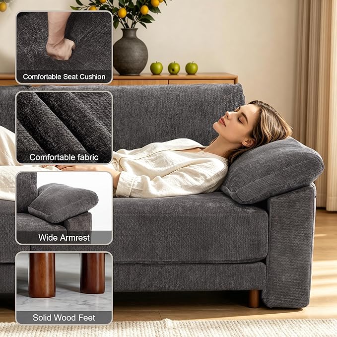 Oversized L Shaped Sectional Couch for Living Room, Extra Large Deep Seat Modular Sectional Sofa with Washable Covers, Modern Cloud Couch for Apartment, Bedroom (Gray, U Shape 6 Seat)