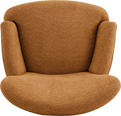 Christopher Knight Home Colby Boucle Upholstered Club Chair, Living Room Accent Chair, Wooden Frame, Flared Armrest, Plush Thick Cushion, Reading Lounge Chair, Space-Saving Furniture, Black+Caramel