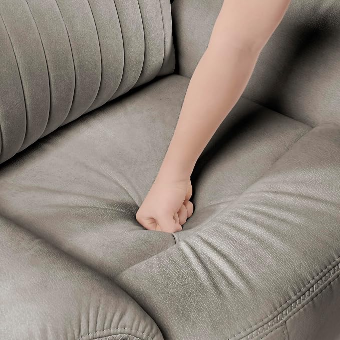 Lexicon Manual Recliner Chair, Polished Microfiber Reclining Sofa Chair, Home Theater Seating, Wall Hugger Manual Recliner for Living Room/Office/Apartment, Dove
