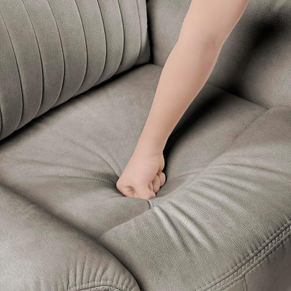 Lexicon Manual Recliner Chair, Polished Microfiber Reclining Sofa Chair, Home Theater Seating, Wall Hugger Manual Recliner for Living Room/Office/Apartment, Dove