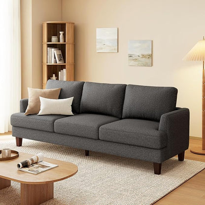 Gericco Mid Century Modern Couches for Living Room, 89" Comfy Couch Sofa with 3-Seater Deep Seats, Upholstered Sofas for Living Room, Office Apartment, Bedroom, Dark Grey