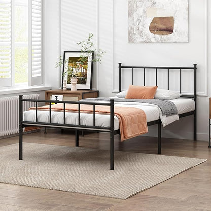 DIIYIV Twin Metal Bed Frame,Steel Slat Support,Noise Free,Easy Assembly | Twin Size Bed,Mattress Foundation,Underbed Storage,No Box Spring Needed
