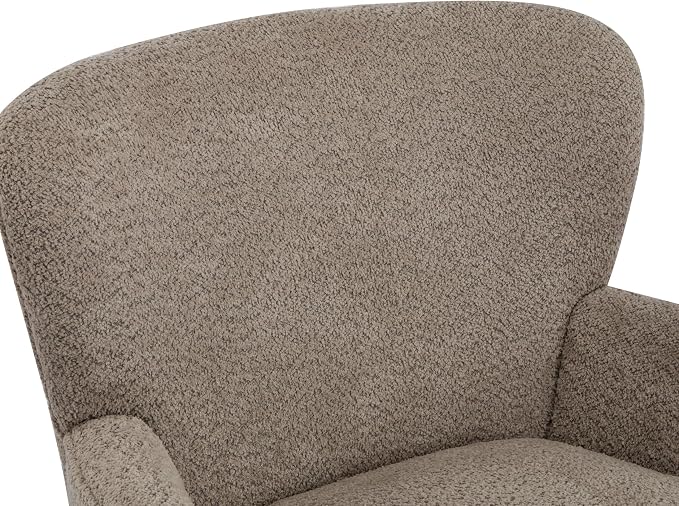 Christopher Knight Home Colby Boucle Upholstered Club Chair, Living Room Accent Chair, Wooden Frame, Flared Armrest, Plush Thick Cushion, Reading Lounge Chair, Space-Saving Furniture, Light Brown