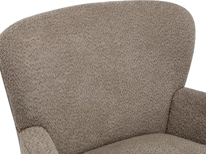 Christopher Knight Home Colby Boucle Upholstered Club Chair, Living Room Accent Chair, Wooden Frame, Flared Armrest, Plush Thick Cushion, Reading Lounge Chair, Space-Saving Furniture, Light Brown