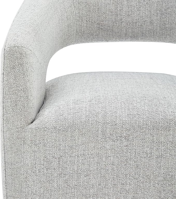 KISLOT Upholstered Dining Chairs with Casters Modern Barrel Armchair with Rollers for Diningroom Bedroom Livingroom Reading Room,Milk