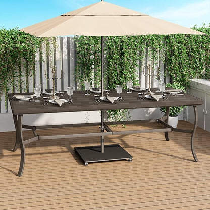 HAPPATIO Aluminum 9 Piece Patio Dining Set - Aluminum Outdoor Dining Set for 8, Patio Dining Table and Chairs Set, Patio Furniture with Table and Chairs (Black)