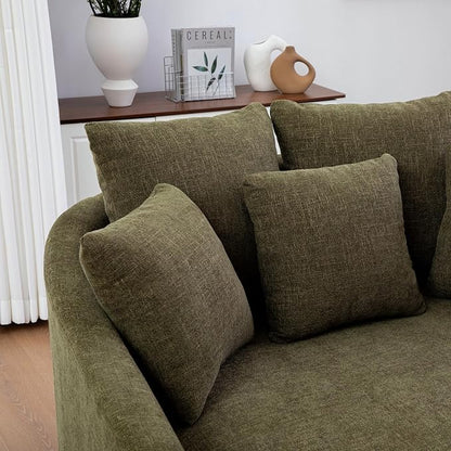 ERYE 56.3" Chenille Upholstered Accent Chair Deep Seat for Living Room Bedroom, Oversized Leisure Cushion Armchair W/ 5 Pillows and Removable Cover for Home Apartment Office