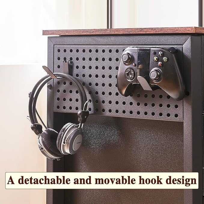 70 Inch Reversible L Shaped Desk with Drawers,Executive Desk with Power Outlet, Lockable File Drawer and Storage Shelves,L Shaped Office Desk with Pegboard,Large Corner Desk for Home Office (70.5")