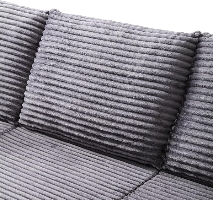 103" Boneless Modular Sectional Sofa Cloud Couch with Ottomans and Pillows, Convertible L/U Shaped Corner Sofa, Full Foam Deep Seat Compressed Couch for Living Room, Apartment
