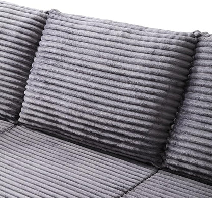 103" Boneless Modular Sectional Sofa Cloud Couch with Ottomans and Pillows, Convertible L/U Shaped Corner Sofa, Full Foam Deep Seat Compressed Couch for Living Room, Apartment