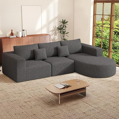Boneless Couches for Living Room,Cloud Sectional Couch with L-Shape Chaise,Modern Modular Sofa with Deep Seat Upholstered Comfy Couches for Bedroom,No Assembly Required,1PCS