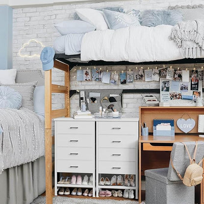 BOLUO White Dresser for Closet with 4 Drawers and Shelf Large Closet Drawers for Closet Organizers and Storage Bedroom Dorm Modern