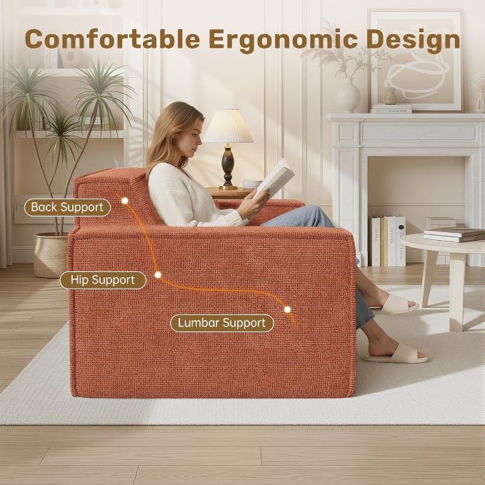 Luxanimarion 77'' Modern Small Loveseat, No Assembly Required Cloud Sofa Cloud Sofa Boneless Couches with 2 pcs Pillows for Living Room, Apartment(Polar Fleece-Brown)