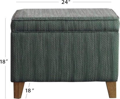 HomePop 24" Medium Square Storage Ottoman - Teal