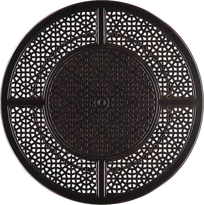 Aluminum 57,0000 BTU 44 in. Round Propane Black Fire Pit Table with Fire Beads, Lid, Propane Tank Cover and Table Fabric Covers in Copper Finish
