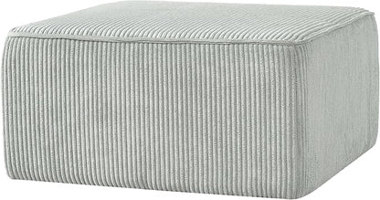 Christopher Knight Home Kyle Corduroy Woven Upholstery Square Ottoman, Living Room Sofa Ottoman with Wood Frame, Comfy Seating Experience with Dense Foam Padding, Non-Marking Foot Caps, Muted Green