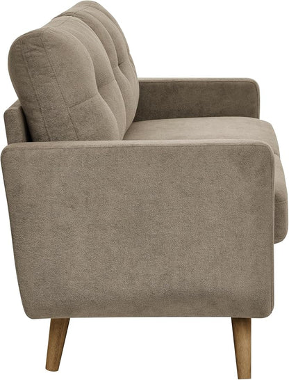 Ball & Cast 67.7" Loveseat Sofa,Mid Century Modern Love Seat Couches for Living Room,Button Tufted Upholstered Small Couch with Solid Wood Legs for Bedroom,Apartment,Office,Easy Assembly,Camel