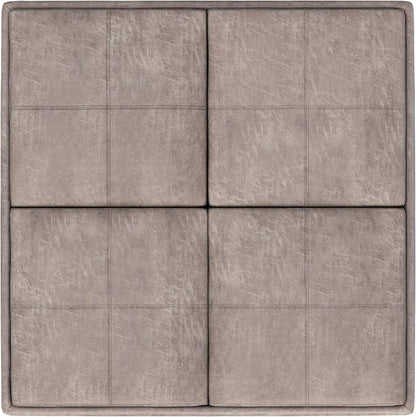 SIMPLIHOME Avalon Wide Contemporary Square Coffee Table Storage Ottoman, Distressed Grey Taupe, Table Ottoman