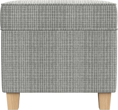 HomePop 18" Classic Square Storage Ottoman - Sage Mini Grid Pattern