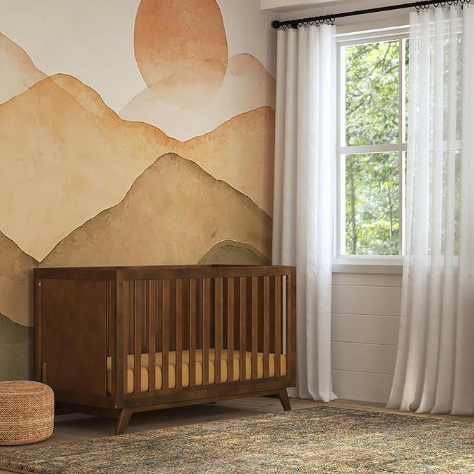 Davinci Otto 3-in-1 Convertible Baby Crib, GREENGUARD Certified, Walnut | Converts to Toddler Bed & Daybed, 4 Adjustable Mattress Heights - Toddler Conversion Kit Sold Separately, Easy to Assemble
