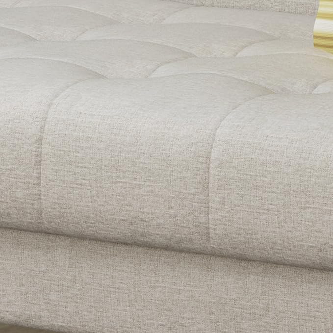 Christopher Knight Home Aidan Mid Century Modern Tufted Fabric Sofa, Beige