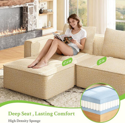 Welzona 75" loveseat Sofa, Comfy Chenille Love Seat, Wood Frame Small Couches for Small Spaces, Tool-Free Setup 2 Seater Modern Loveseat, 22"Deep Seat Sofas for Living Room, Apartment, Bedroom, Camel