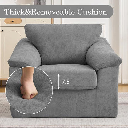 Boneless Single Sofa Chair, Modern Cloud Accent Chair, Comfy Deep Seat Couch for Living Room, Bedroom, Apartment, Small Space, No Assembly, Light Gray
