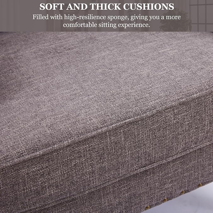 HUIMO Tufted Club Chair Set of 2 with Lumbar Pillow,Accent Chair Upholstered Button Armchair, Linen Fabric Sofa Chairs for Bedroom, Living Room, Mid Century Modern with Reading Chair (2, Gray)