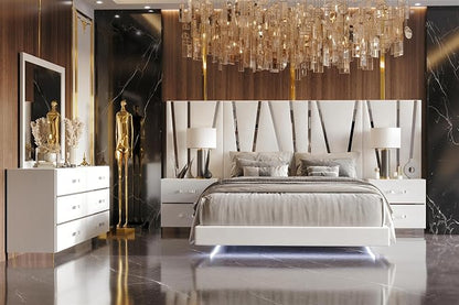 New Classic Furniture Europa 7-Piece Wood Queen Bedroom Set in White