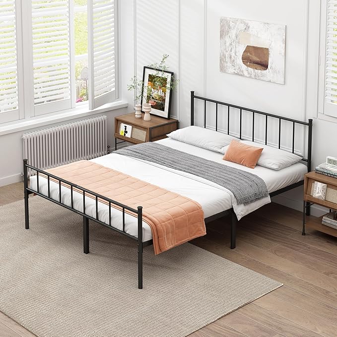 DIIYIV Cal King Metal Bed Frame,Steel Slat Support,Noise Free,Easy Assembly | Cal King Size Bed,Mattress Foundation,Underbed Storage,No Box Spring Needed