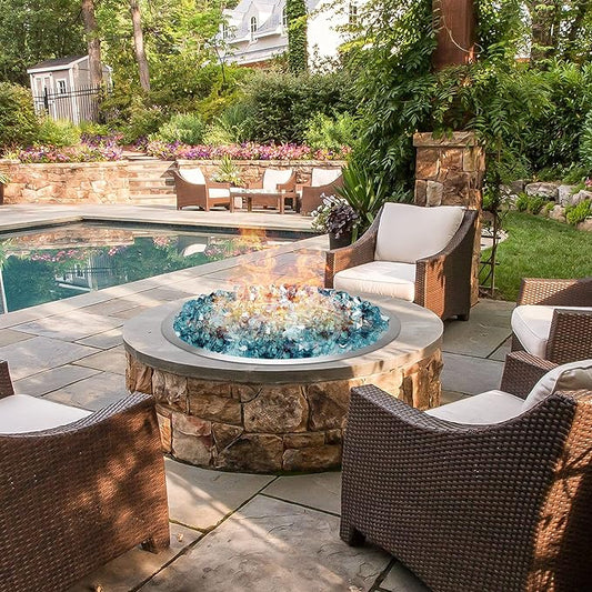 Stanbroil 31-Inch Round Fire Pit Burner Pan, Drop-in Fire Pit Insert for Natural & Propane Gas Firepit Table, Stainless Steel, BTU 296,000 Max