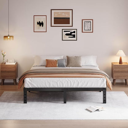 Queen Bed Frame Heavy Duty,14" High Black Metal Platform Bed Frame,Sturdy Steel Frame,Support up to 3500lbs,No Box Spring Needed,Noise-Free,Easy Assembly