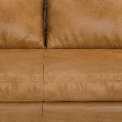 SIMPLIHOME Morrison Right Sectional Sofa in Full-Grain Genuine Leather, Sienna, 102-inches Wide, L-Shaped Leather Couch with Right Chaise for the Living Room and Family Room