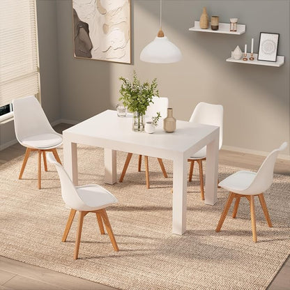 Mobili Fiver, First Extendable Table, 47.2(78.7) x31.5 in, Ashwood White, for 6-8 People, Expandable Dining Table for Kitchen, Living Room, Italian Furniture