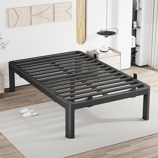 MAF 12 Inch King Metal Platform Bed Frame with Anti-Collision Round Legs, Black 3500 Lbs Heavy Duty Bed Frame Steel Slats Support, No Box Spring Needed, Easy Assembly