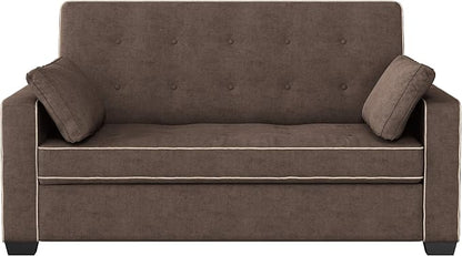 Serta Ainsley Loveseat with Pull Out Sleeper Microfiber Java Full