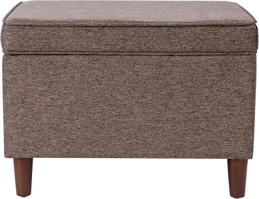 HomePop 24" Dinah Collection Storage Ottoman - Chocolate Brown